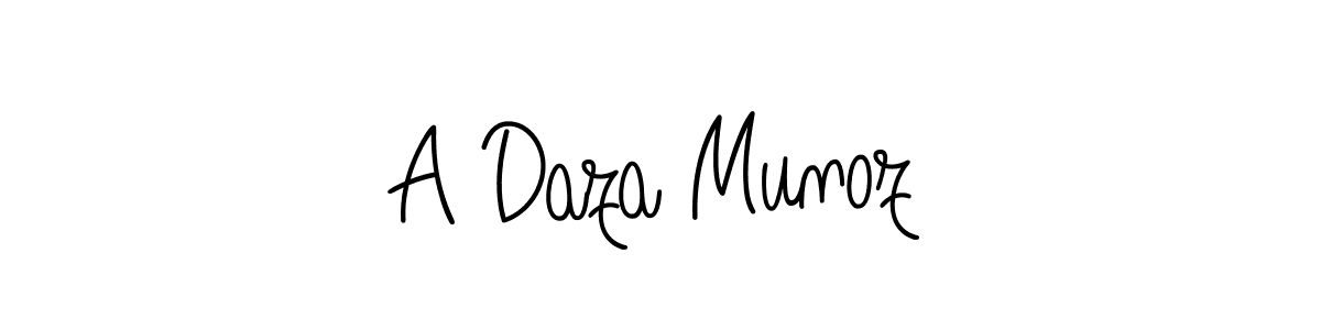 How to make A Daza Munoz name signature. Use Angelique-Rose-font-FFP style for creating short signs online. This is the latest handwritten sign. A Daza Munoz signature style 5 images and pictures png