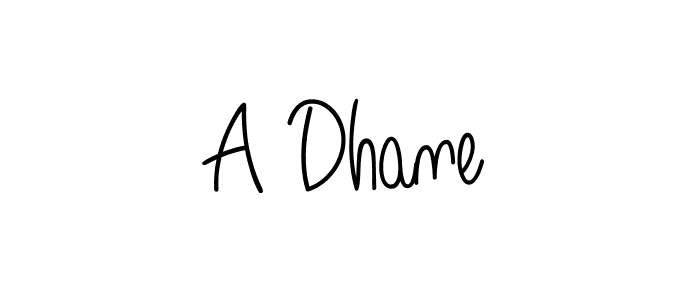 Make a beautiful signature design for name A Dhane. With this signature (Angelique-Rose-font-FFP) style, you can create a handwritten signature for free. A Dhane signature style 5 images and pictures png