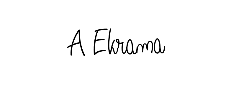 Use a signature maker to create a handwritten signature online. With this signature software, you can design (Angelique-Rose-font-FFP) your own signature for name A Ekrama. A Ekrama signature style 5 images and pictures png