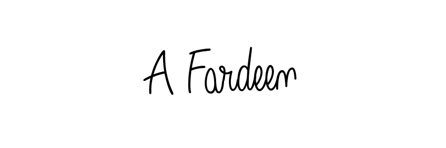 Design your own signature with our free online signature maker. With this signature software, you can create a handwritten (Angelique-Rose-font-FFP) signature for name A Fardeen. A Fardeen signature style 5 images and pictures png
