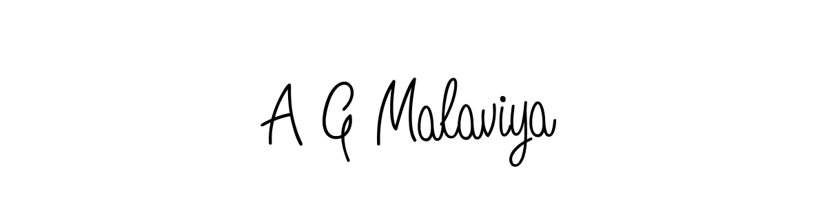 You should practise on your own different ways (Angelique-Rose-font-FFP) to write your name (A G Malaviya) in signature. don't let someone else do it for you. A G Malaviya signature style 5 images and pictures png