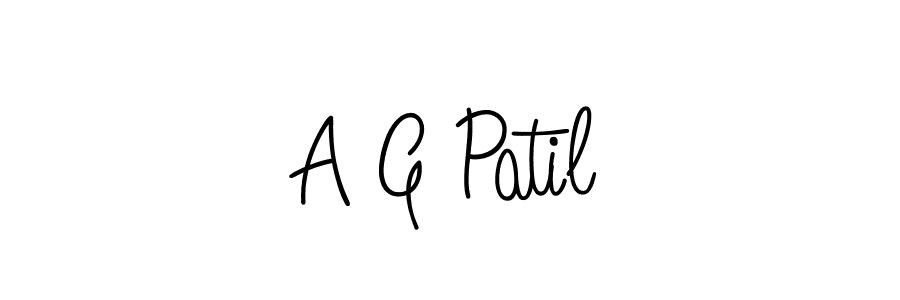 The best way (Angelique-Rose-font-FFP) to make a short signature is to pick only two or three words in your name. The name A G Patil include a total of six letters. For converting this name. A G Patil signature style 5 images and pictures png