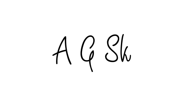 You should practise on your own different ways (Angelique-Rose-font-FFP) to write your name (A G Sk) in signature. don't let someone else do it for you. A G Sk signature style 5 images and pictures png