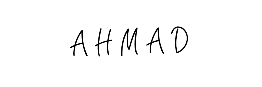 The best way (Angelique-Rose-font-FFP) to make a short signature is to pick only two or three words in your name. The name A H M A D include a total of six letters. For converting this name. A H M A D signature style 5 images and pictures png