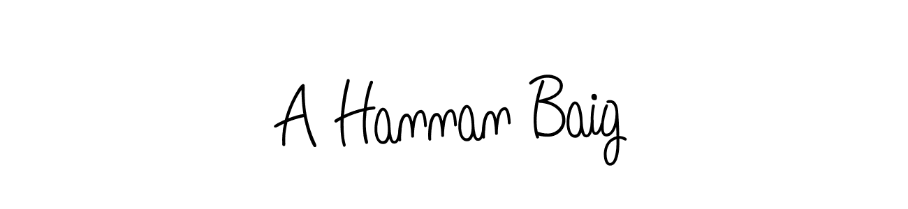 A Hannan Baig stylish signature style. Best Handwritten Sign (Angelique-Rose-font-FFP) for my name. Handwritten Signature Collection Ideas for my name A Hannan Baig. A Hannan Baig signature style 5 images and pictures png