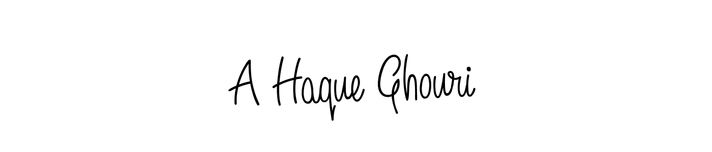 Use a signature maker to create a handwritten signature online. With this signature software, you can design (Angelique-Rose-font-FFP) your own signature for name A Haque Ghouri. A Haque Ghouri signature style 5 images and pictures png