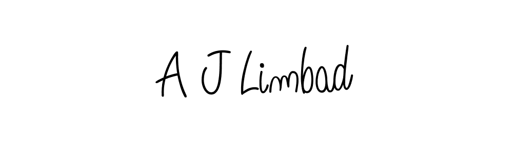 How to make A J Limbad name signature. Use Angelique-Rose-font-FFP style for creating short signs online. This is the latest handwritten sign. A J Limbad signature style 5 images and pictures png