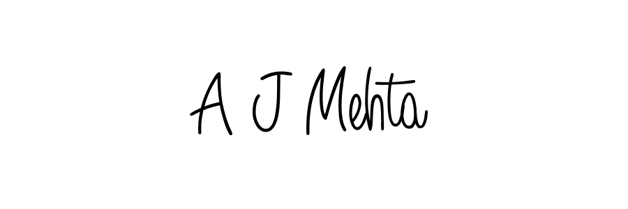 The best way (Angelique-Rose-font-FFP) to make a short signature is to pick only two or three words in your name. The name A J Mehta include a total of six letters. For converting this name. A J Mehta signature style 5 images and pictures png