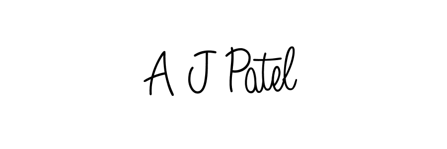 How to make A J Patel name signature. Use Angelique-Rose-font-FFP style for creating short signs online. This is the latest handwritten sign. A J Patel signature style 5 images and pictures png