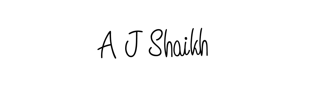 if you are searching for the best signature style for your name A J Shaikh. so please give up your signature search. here we have designed multiple signature styles  using Angelique-Rose-font-FFP. A J Shaikh signature style 5 images and pictures png