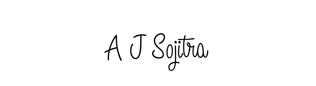 How to make A J Sojitra name signature. Use Angelique-Rose-font-FFP style for creating short signs online. This is the latest handwritten sign. A J Sojitra signature style 5 images and pictures png