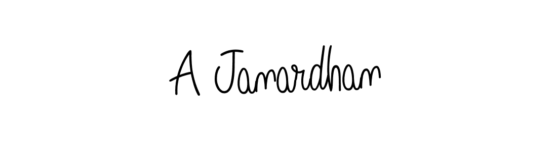 How to make A Janardhan name signature. Use Angelique-Rose-font-FFP style for creating short signs online. This is the latest handwritten sign. A Janardhan signature style 5 images and pictures png