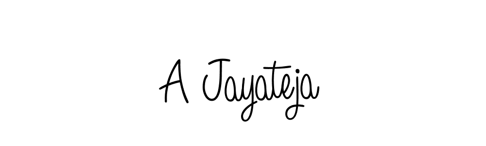 You should practise on your own different ways (Angelique-Rose-font-FFP) to write your name (A Jayateja) in signature. don't let someone else do it for you. A Jayateja signature style 5 images and pictures png