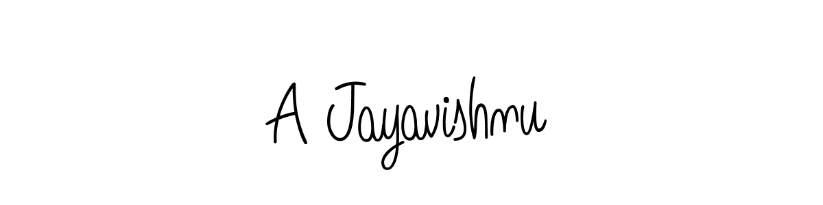 Make a beautiful signature design for name A Jayavishnu. With this signature (Angelique-Rose-font-FFP) style, you can create a handwritten signature for free. A Jayavishnu signature style 5 images and pictures png