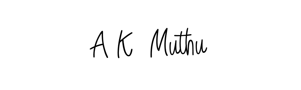 How to make A K  Muthu name signature. Use Angelique-Rose-font-FFP style for creating short signs online. This is the latest handwritten sign. A K  Muthu signature style 5 images and pictures png