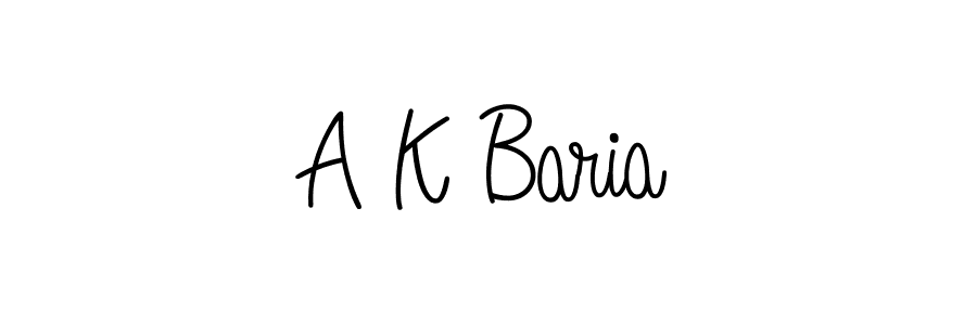 The best way (Angelique-Rose-font-FFP) to make a short signature is to pick only two or three words in your name. The name A K Baria include a total of six letters. For converting this name. A K Baria signature style 5 images and pictures png