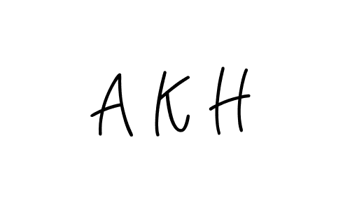 Design your own signature with our free online signature maker. With this signature software, you can create a handwritten (Angelique-Rose-font-FFP) signature for name A K H. A K H signature style 5 images and pictures png