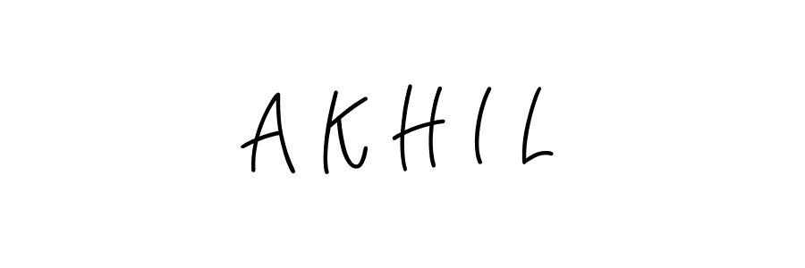 Use a signature maker to create a handwritten signature online. With this signature software, you can design (Angelique-Rose-font-FFP) your own signature for name A K H I L. A K H I L signature style 5 images and pictures png