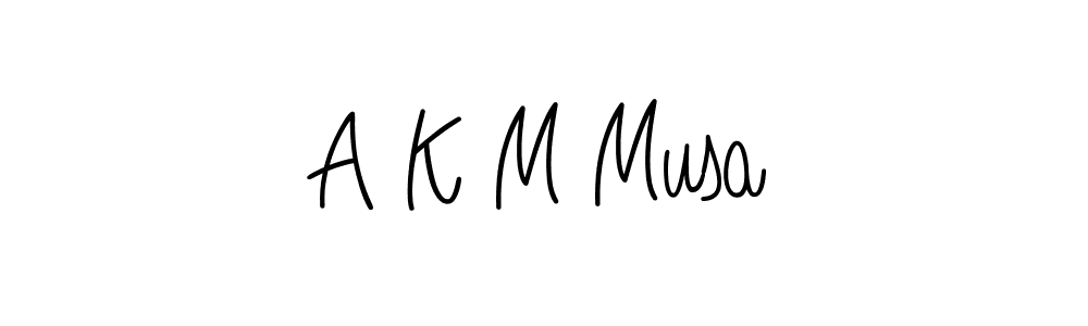 Make a beautiful signature design for name A K M Musa. With this signature (Angelique-Rose-font-FFP) style, you can create a handwritten signature for free. A K M Musa signature style 5 images and pictures png