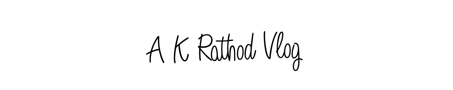 Make a beautiful signature design for name A K Rathod Vlog. With this signature (Angelique-Rose-font-FFP) style, you can create a handwritten signature for free. A K Rathod Vlog signature style 5 images and pictures png