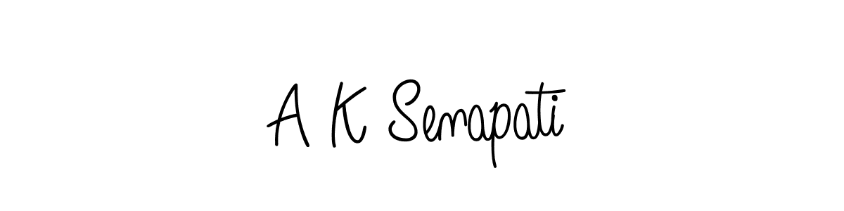 Make a beautiful signature design for name A K Senapati. With this signature (Angelique-Rose-font-FFP) style, you can create a handwritten signature for free. A K Senapati signature style 5 images and pictures png