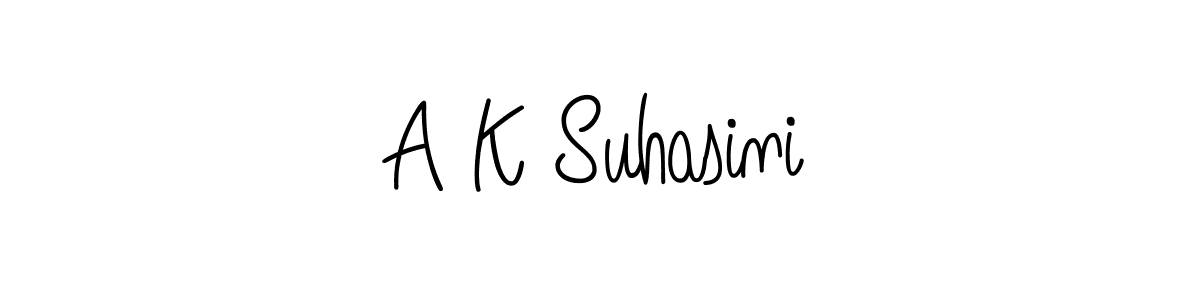 Use a signature maker to create a handwritten signature online. With this signature software, you can design (Angelique-Rose-font-FFP) your own signature for name A K Suhasini. A K Suhasini signature style 5 images and pictures png