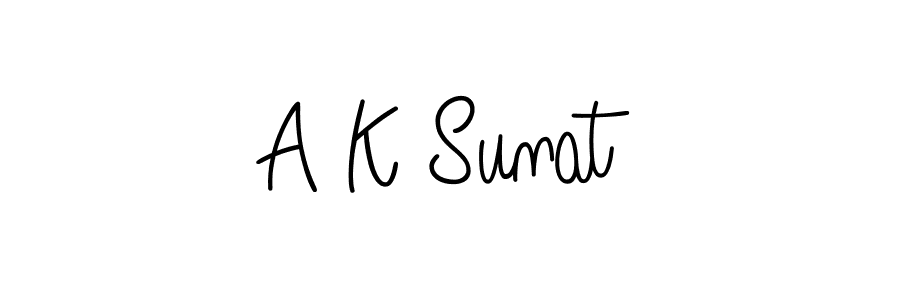 Use a signature maker to create a handwritten signature online. With this signature software, you can design (Angelique-Rose-font-FFP) your own signature for name A K Sunat. A K Sunat signature style 5 images and pictures png