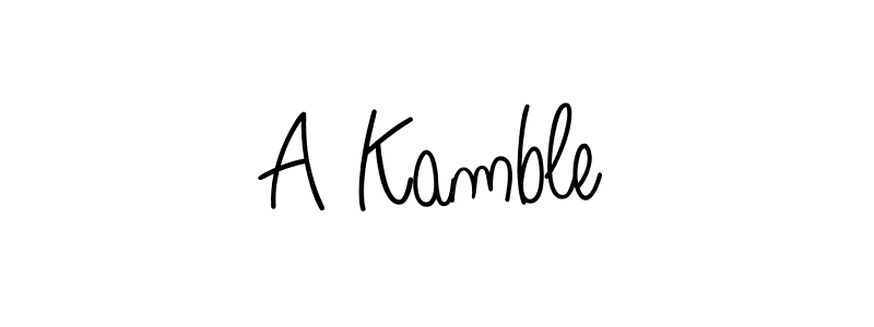 Design your own signature with our free online signature maker. With this signature software, you can create a handwritten (Angelique-Rose-font-FFP) signature for name A Kamble. A Kamble signature style 5 images and pictures png