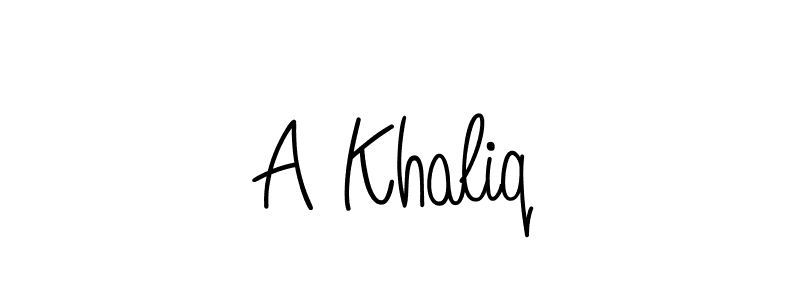 A Khaliq stylish signature style. Best Handwritten Sign (Angelique-Rose-font-FFP) for my name. Handwritten Signature Collection Ideas for my name A Khaliq. A Khaliq signature style 5 images and pictures png