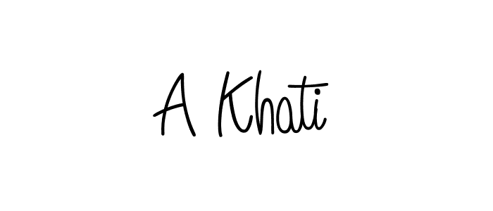 A Khati stylish signature style. Best Handwritten Sign (Angelique-Rose-font-FFP) for my name. Handwritten Signature Collection Ideas for my name A Khati. A Khati signature style 5 images and pictures png