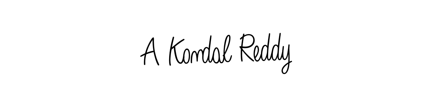 The best way (Angelique-Rose-font-FFP) to make a short signature is to pick only two or three words in your name. The name A Kondal Reddy include a total of six letters. For converting this name. A Kondal Reddy signature style 5 images and pictures png