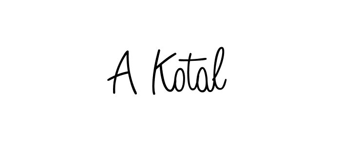 How to Draw A Kotal signature style? Angelique-Rose-font-FFP is a latest design signature styles for name A Kotal. A Kotal signature style 5 images and pictures png