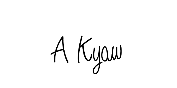 How to Draw A Kyaw signature style? Angelique-Rose-font-FFP is a latest design signature styles for name A Kyaw. A Kyaw signature style 5 images and pictures png