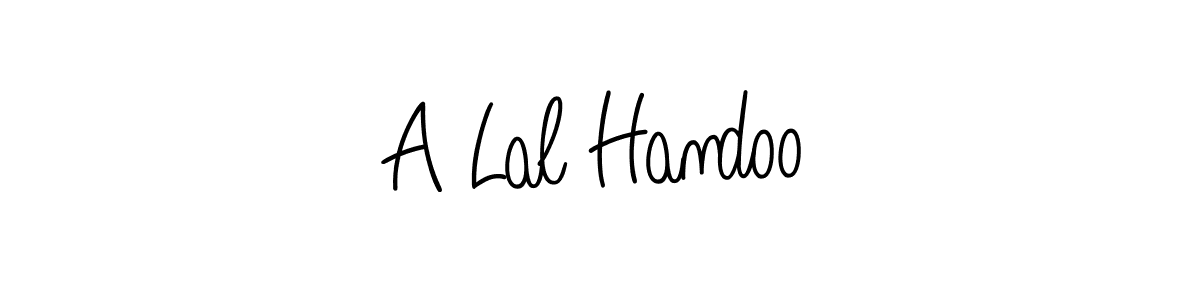 Design your own signature with our free online signature maker. With this signature software, you can create a handwritten (Angelique-Rose-font-FFP) signature for name A Lal Handoo. A Lal Handoo signature style 5 images and pictures png