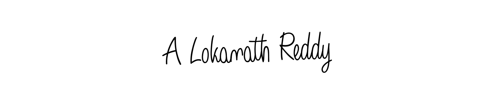 The best way (Angelique-Rose-font-FFP) to make a short signature is to pick only two or three words in your name. The name A Lokanath Reddy include a total of six letters. For converting this name. A Lokanath Reddy signature style 5 images and pictures png