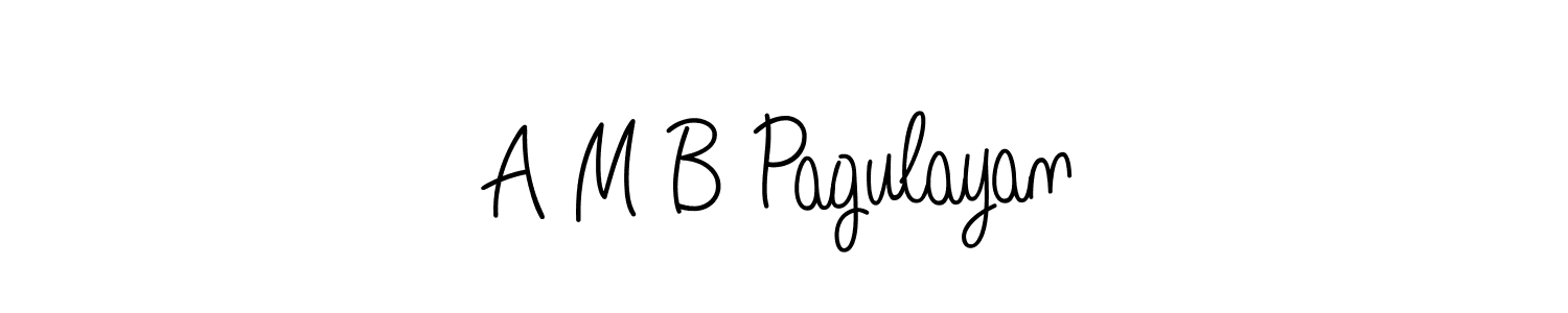 The best way (Angelique-Rose-font-FFP) to make a short signature is to pick only two or three words in your name. The name A M B Pagulayan include a total of six letters. For converting this name. A M B Pagulayan signature style 5 images and pictures png