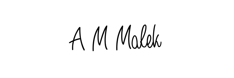 How to make A M Malek name signature. Use Angelique-Rose-font-FFP style for creating short signs online. This is the latest handwritten sign. A M Malek signature style 5 images and pictures png