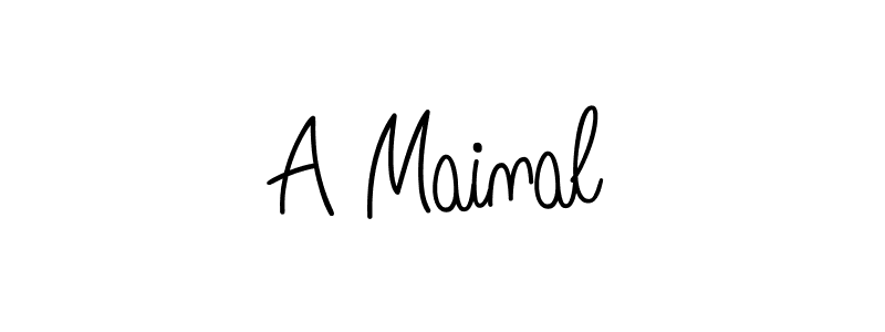 The best way (Angelique-Rose-font-FFP) to make a short signature is to pick only two or three words in your name. The name A Mainal include a total of six letters. For converting this name. A Mainal signature style 5 images and pictures png