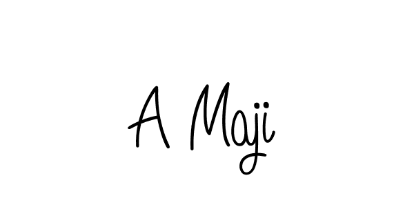 Make a beautiful signature design for name A Maji. With this signature (Angelique-Rose-font-FFP) style, you can create a handwritten signature for free. A Maji signature style 5 images and pictures png