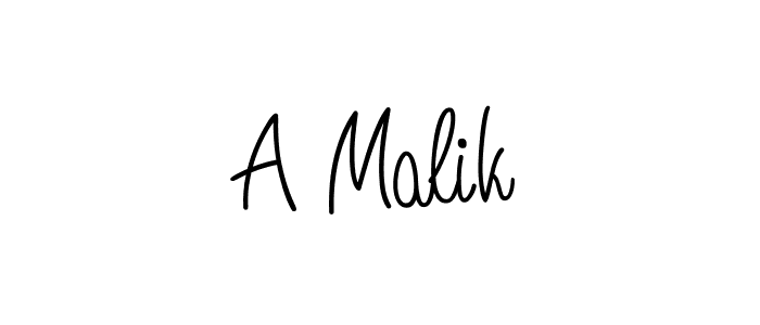 Design your own signature with our free online signature maker. With this signature software, you can create a handwritten (Angelique-Rose-font-FFP) signature for name A Malik. A Malik signature style 5 images and pictures png