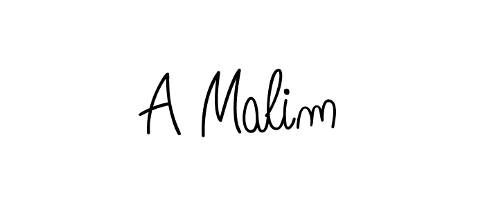 The best way (Angelique-Rose-font-FFP) to make a short signature is to pick only two or three words in your name. The name A Malim include a total of six letters. For converting this name. A Malim signature style 5 images and pictures png