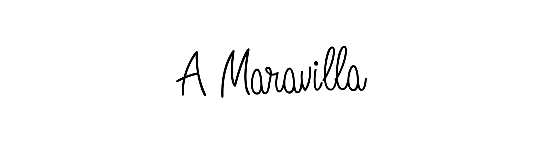 Make a beautiful signature design for name A Maravilla. With this signature (Angelique-Rose-font-FFP) style, you can create a handwritten signature for free. A Maravilla signature style 5 images and pictures png