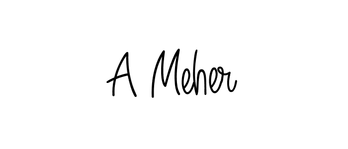 Use a signature maker to create a handwritten signature online. With this signature software, you can design (Angelique-Rose-font-FFP) your own signature for name A Meher. A Meher signature style 5 images and pictures png