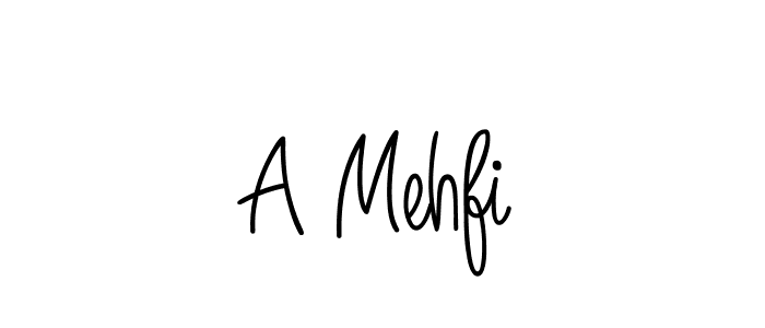 How to make A Mehfi name signature. Use Angelique-Rose-font-FFP style for creating short signs online. This is the latest handwritten sign. A Mehfi signature style 5 images and pictures png