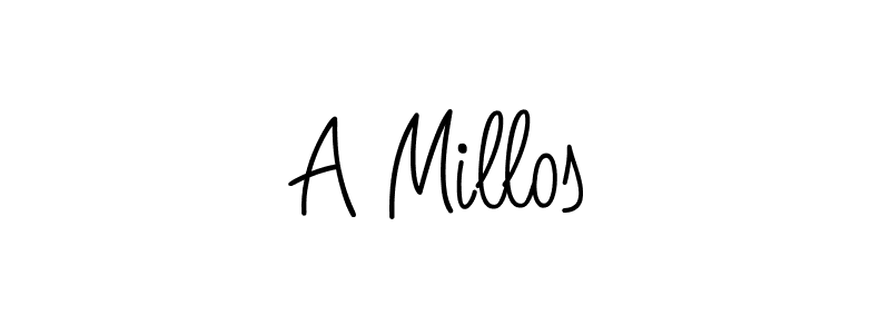 if you are searching for the best signature style for your name A Millos. so please give up your signature search. here we have designed multiple signature styles  using Angelique-Rose-font-FFP. A Millos signature style 5 images and pictures png