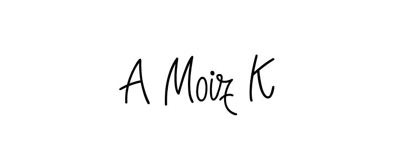 How to Draw A Moiz K signature style? Angelique-Rose-font-FFP is a latest design signature styles for name A Moiz K. A Moiz K signature style 5 images and pictures png