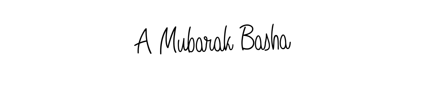 How to make A Mubarak Basha name signature. Use Angelique-Rose-font-FFP style for creating short signs online. This is the latest handwritten sign. A Mubarak Basha signature style 5 images and pictures png