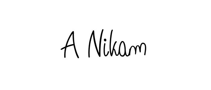 Design your own signature with our free online signature maker. With this signature software, you can create a handwritten (Angelique-Rose-font-FFP) signature for name A Nikam. A Nikam signature style 5 images and pictures png