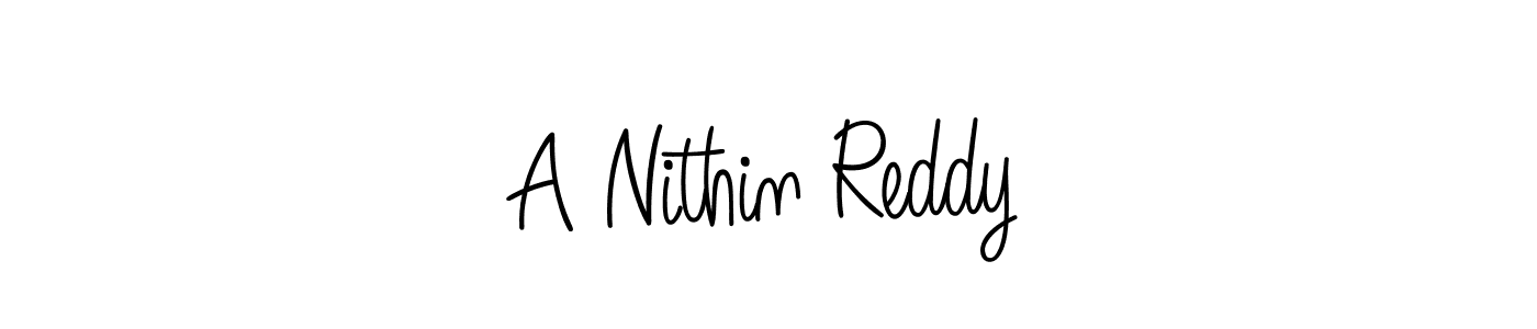 Make a beautiful signature design for name A Nithin Reddy. With this signature (Angelique-Rose-font-FFP) style, you can create a handwritten signature for free. A Nithin Reddy signature style 5 images and pictures png