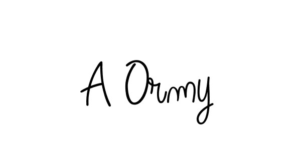 How to make A Ormy name signature. Use Angelique-Rose-font-FFP style for creating short signs online. This is the latest handwritten sign. A Ormy signature style 5 images and pictures png